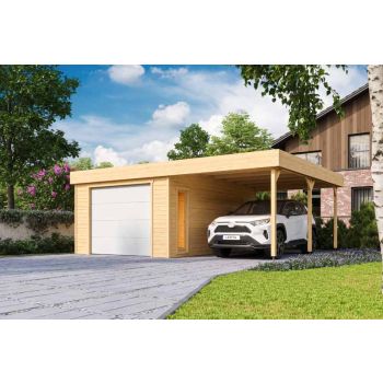 Bahamas + wooden door-Log Cabin, Wooden Garden Room, Timber Summerhouse, Home Office - L680 x W560 x H250.8 cm