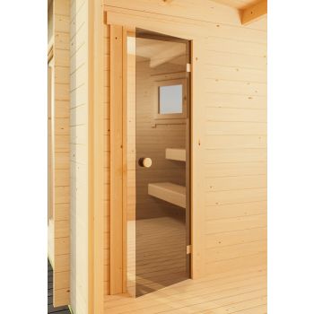 Sauna door-Log Cabin, Wooden Garden Room, Timber Summerhouse, Home Office