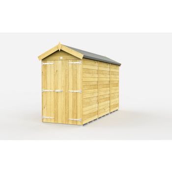 4 x 11 Feet Apex Shed - Double Door Without Windows - Wood - L329 x W118 x H217 cm