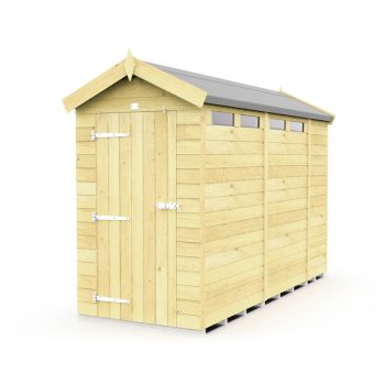 4 x 11 Feet Apex Security Shed - Single Door - Wood - L329 x W118 x H217 cm