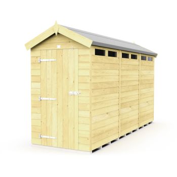 4 x 12 Feet Apex Security Shed - Single Door - Wood - L358 x W118 x H217 cm