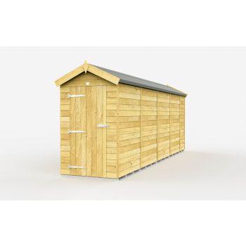 4 x 17 Feet Apex Shed - Single Door Without Windows - Wood - L503 x W118 x H217 cm