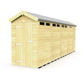 4 x 17 Feet Apex Security Shed - Single Door - Wood - L503 x W118 x H217 cm