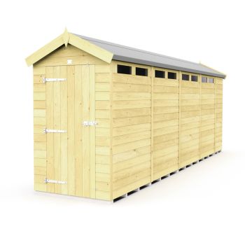 4 x 18 Feet Apex Security Shed - Single Door - Wood - L533 x W118 x H217 cm
