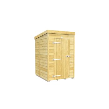 4 x 5 Feet Pent Shed - Single Door Without Windows - Wood - L147 x W127 x H201 cm