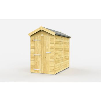 4 x 8 Feet Apex Shed - Single Door Without Windows - Wood - L243 x W118 x H217 cm
