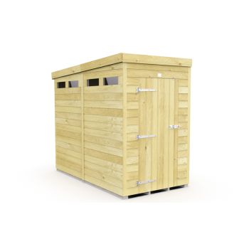 4 x 8 Feet Pent Security Shed - Single Door - Wood - L231 x W127 x H201 cm