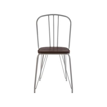 District Dining Chair - Metal/Wood - L45 x W45 x H85 cm - Grey
