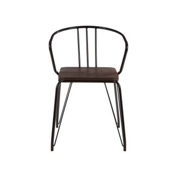 District ArmDining Chair - Wood/Synthetic/Metal - L52 x W52 x H78 cm - Black/Natural