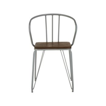District ArmDining Chair - Wood/Synthetic/Metal - L51 x W52 x H78 cm - Natural/Grey