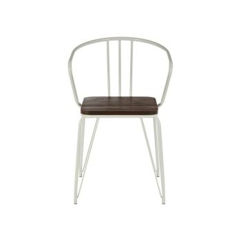 District ArmDining Chair - Wood/Synthetic/Metal - L52 x W53 x H80 cm - White