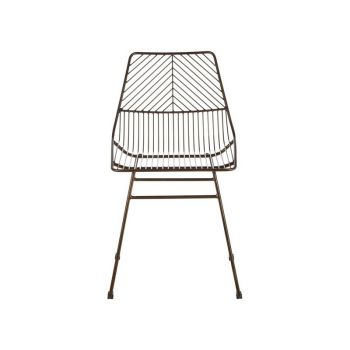 District Metal Wire Tapered Legs Dining Chair - L52 x W46 x H81 cm - Brown