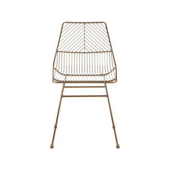 District Small Metal Wire Dining Chair - L52 x W46 x H81 cm - Gold