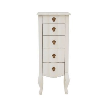 Loire Five Drawer Small Chest - Wood - L30 x W40 x H100 cm - White