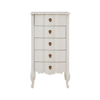 Loire Five Drawer Chest - Wood - L40 x W60 x H110 cm - White