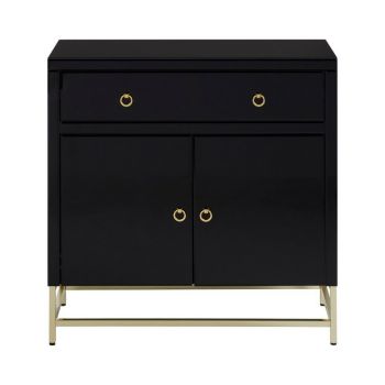 Kensington Townhouse Cabinet - Metal/Wood/Glass - L40 x W92 x H92 cm - Black/Gold