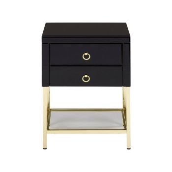 Kensington Townhouse Cabinet - Metal/Wood/Glass - L40 x W46 x H65 cm - Black/Gold