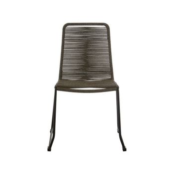 Sisal Rope Dining Chair - Metal/Textile - L57 x W58 x H89 cm - Grey