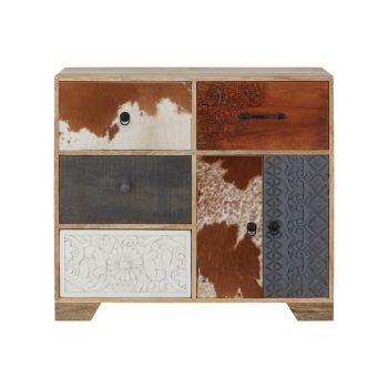 Marwar Tall Sideboard - Wood - L40 x W90 x H80 cm - Assorted