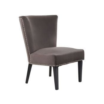 Kensington Townhouse Winged Dining Chair - Wood/Textile/Synthetic - L75 x W69 x H89 cm - Grey/Black