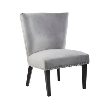 Kensington Townhouse Winged Dining Chair - Wood/Textile/Synthetic - L75 x W69 x H89 cm - Black/Grey