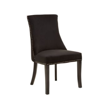 Kensington Townhouse Velvet Dining Chair - Wood/Textile/Synthetic - L66 x W56 x H98 cm - Black