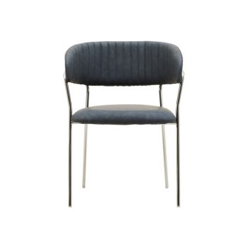 Tamzin Dining Chair - Metal/Wood/Textile/Synthetic - L53 x W59 x H76 cm - Silver/Grey