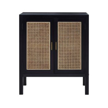 Corso Two Door Sideboard - Wood - L40 x W75 x H90 cm - Black/Natural