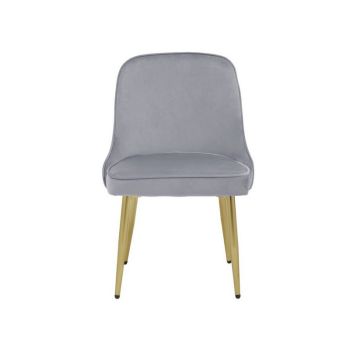 Demi Velvet Dining Chair - Metal/Synthetic/Textile - L57 x W54 x H83 cm - Grey