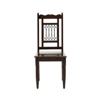 Srina Dining Chair - Metal/Wood - L45 x W45 x H105 cm - Brown