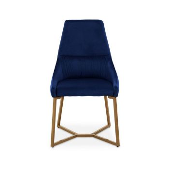 Vieste Velvet Dinner Dining Chair - Metal/Wood/Synthetic/Textile - L65 x W55 x H96 cm - Black