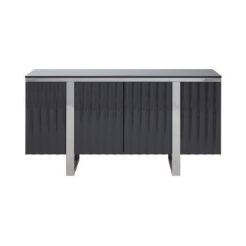 Genoa Sideboard - Metal/Wood - L40 x W146 x H77 cm - Silver/Grey