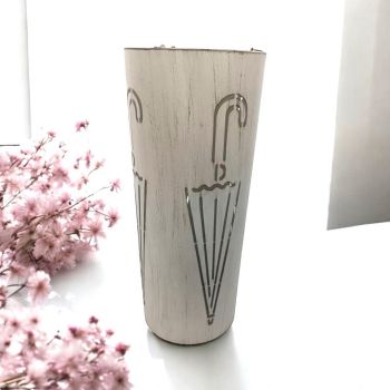 Umbrella Stand - Metal - L19 x W19 x H49 cm - Cream