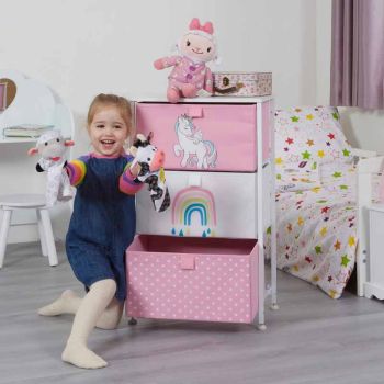 UNICORN 3 DRAWER STORAGE CHEST
