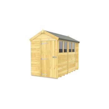 5 x 10 Feet Apex Shed - Single Door With Windows - Wood - L302 x W147 x H217 cm