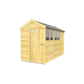 5 x 11 Feet Apex Shed - Single Door With Windows - Wood - L329 x W147 x H217 cm
