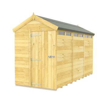 5 x 12 Feet Apex Security Shed - Single Door - Wood - L358 x W147 x H217 cm