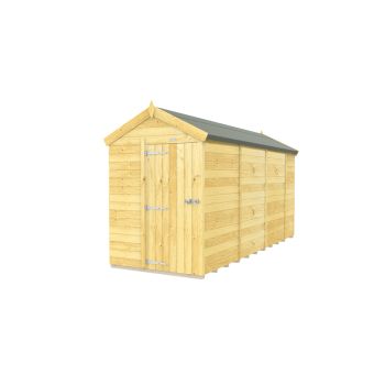 5 x 14 Feet Apex Shed - Single Door Without Windows - Wood - L417 x W147 x H217 cm