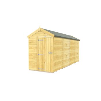 5 x 16 Feet Apex Shed - Single Door Without Windows - Wood - L472 x W147 x H217 cm
