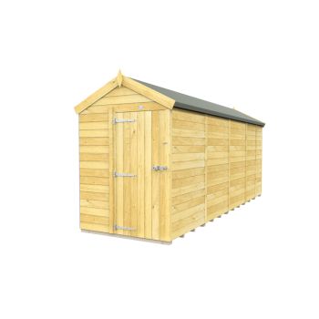 5 x 17 Feet Apex Shed - Single Door Without Windows - Wood - L503 x W147 x H217 cm