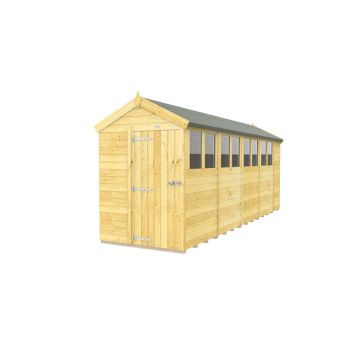 5 x 18 Feet Apex Shed - Single Door With Windows - Wood - L533 x W147 x H217 cm