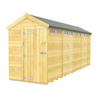 5 x 18 Feet Apex Security Shed - Single Door - Wood - L533 x W147 x H217 cm
