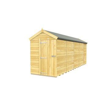 5 x 19 Feet Apex Shed - Single Door Without Windows - Wood - L560 x W147 x H217 cm