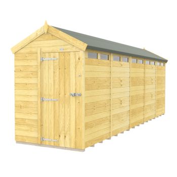 5 x 20 Feet Apex Security Shed - Single Door - Wood - L592 x W147 x H217 cm