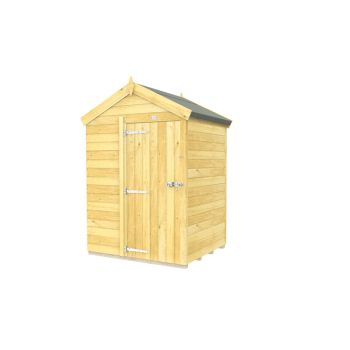 5 x 4 Feet Apex Shed - Single Door Without Windows - Wood - L127 x W147 x H217 cm