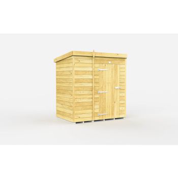5 x 4 Feet Pent Shed - Single Door Without Windows - Wood - L118 x W158 x H201 cm