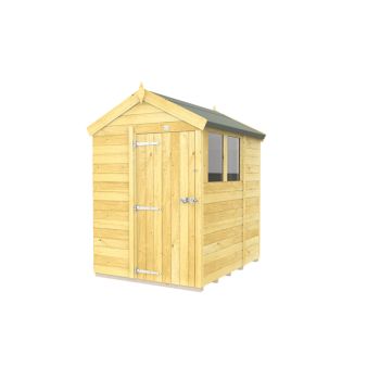 5 x 6 Feet Apex Shed - Single Door With Windows - Wood - L187 x W147 x H217 cm