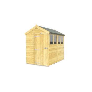 5 x 8 Feet Apex Shed - Single Door With Windows - Wood - L243 x W147 x H217 cm