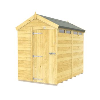 5 x 8 Feet Apex Security Shed - Single Door - Wood - L243 x W147 x H217 cm