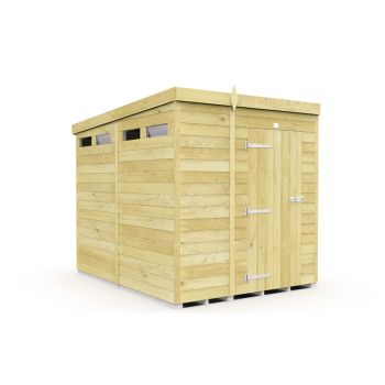 5 x 8 Feet Pent Security Shed - Single Door - Wood - L231 x W158 x H201 cm